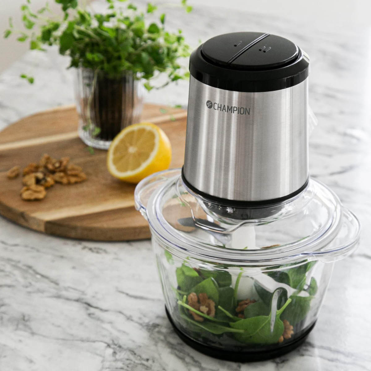 Mini chopper 1,2L Glasskål