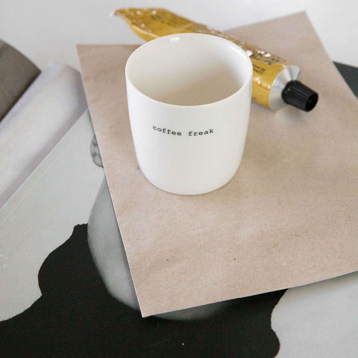 Sögne Mugg Mini 10 cl Coffee freak Vit