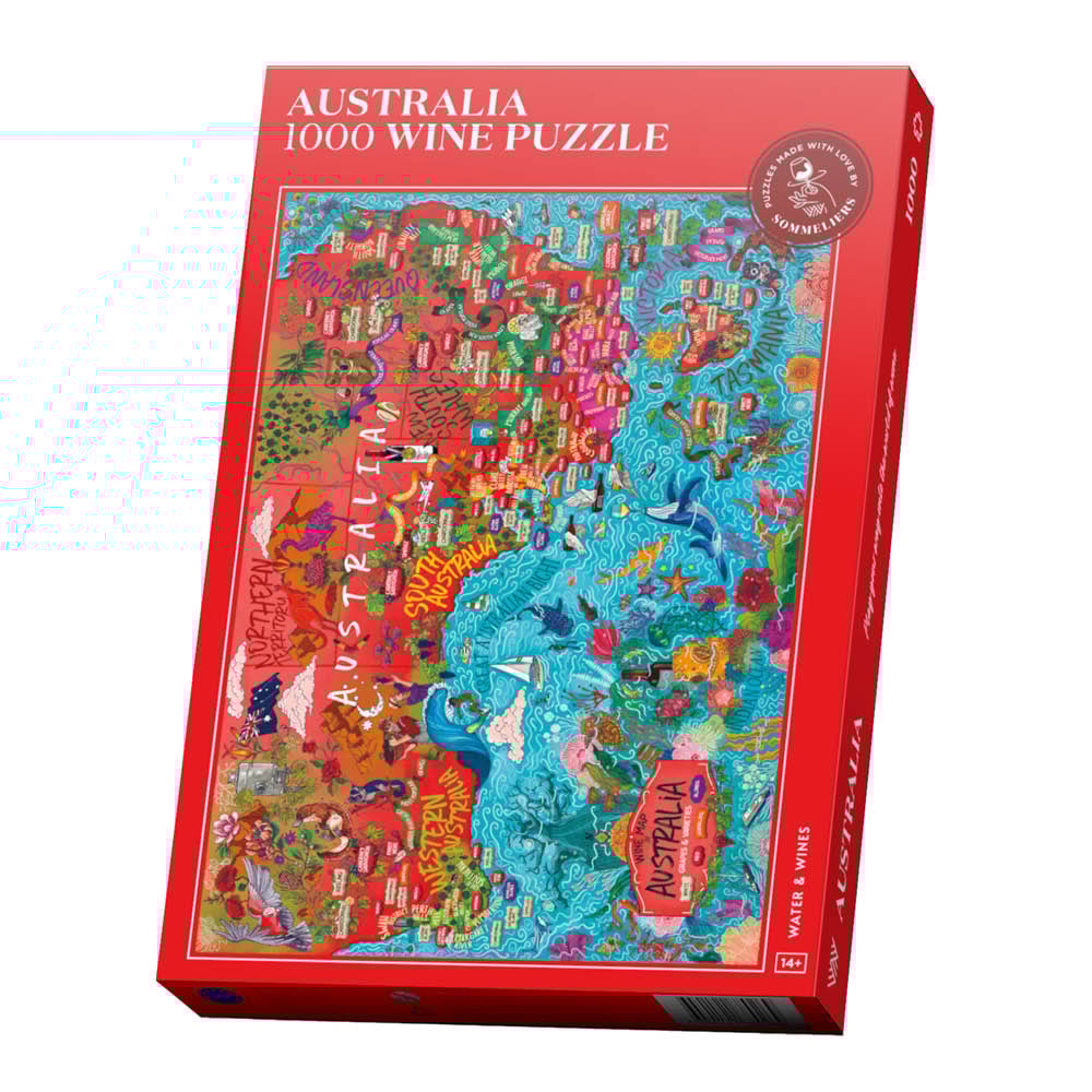 Vinpussel -  Australien 1000 bitar Röd