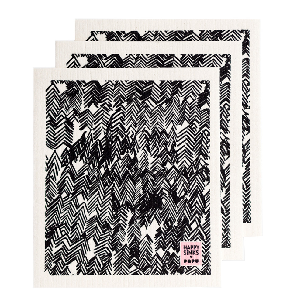 Happy Disktrasa 3-pack Drawings Svart/Vit