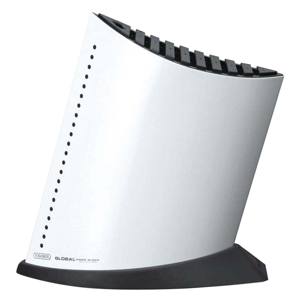 Global Knivblock för 9 knivar och skärpstål Vit