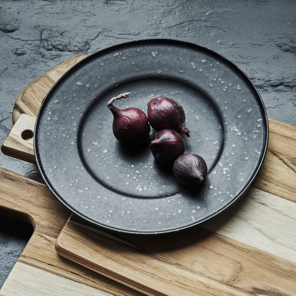 Black Satin Assiette 23 cm Svart