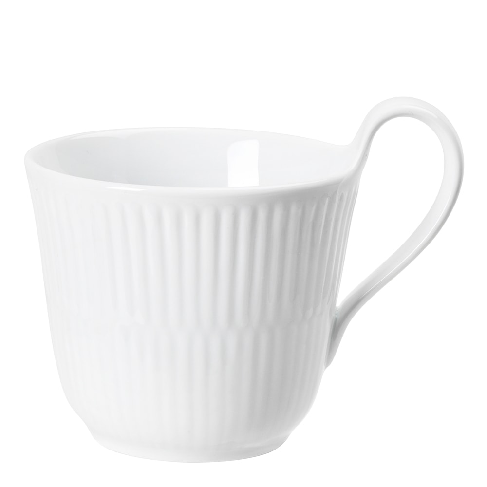 White Fluted Mugg Högt Handtag 25 cl
