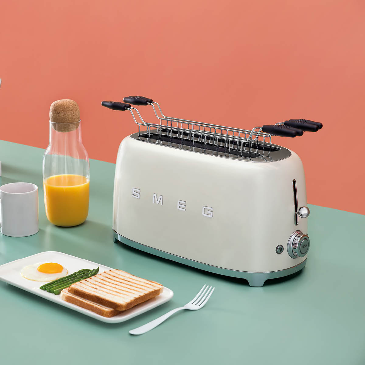 Smeg 50's Style Brödrost 4 skivor Creme