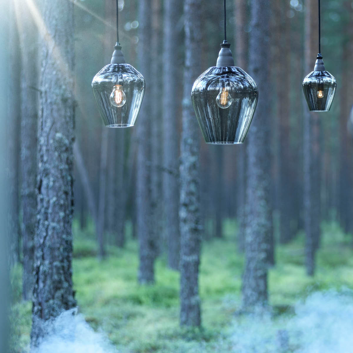 Rocks Taklampa 22 cm Kolgrå