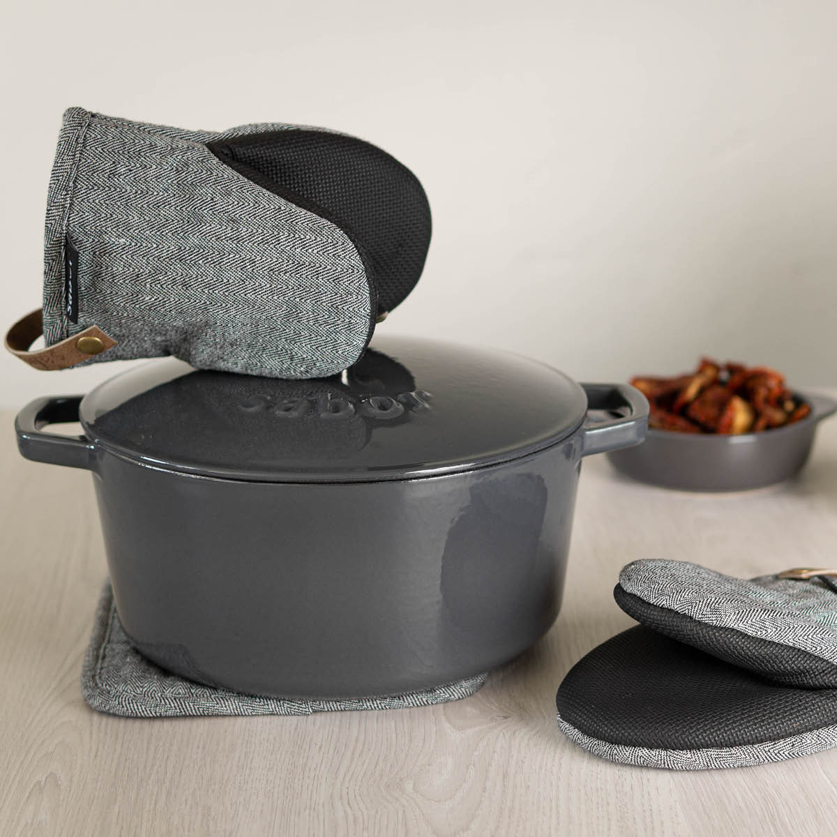 Home Grythandske 2-pack Grå/Svart