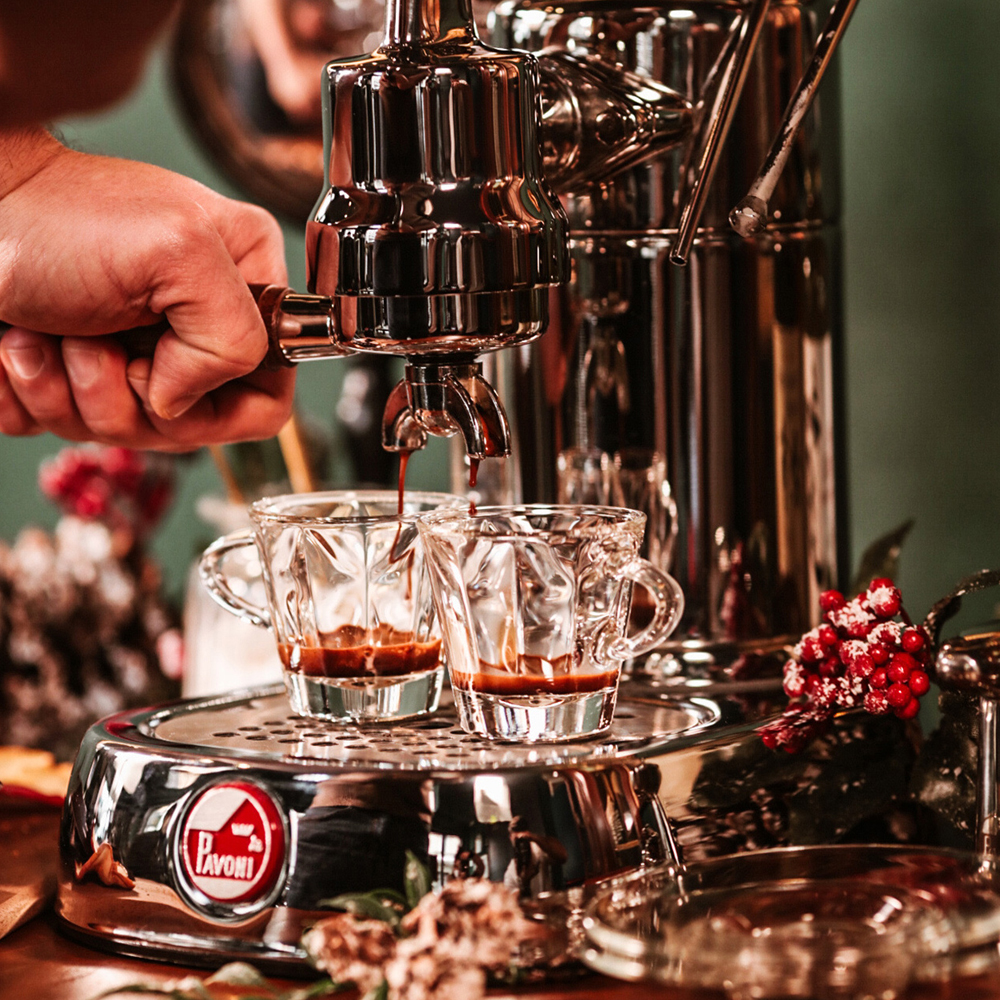 Professional Manuell Kaffemaskin med Hävarm Koppar/Brun