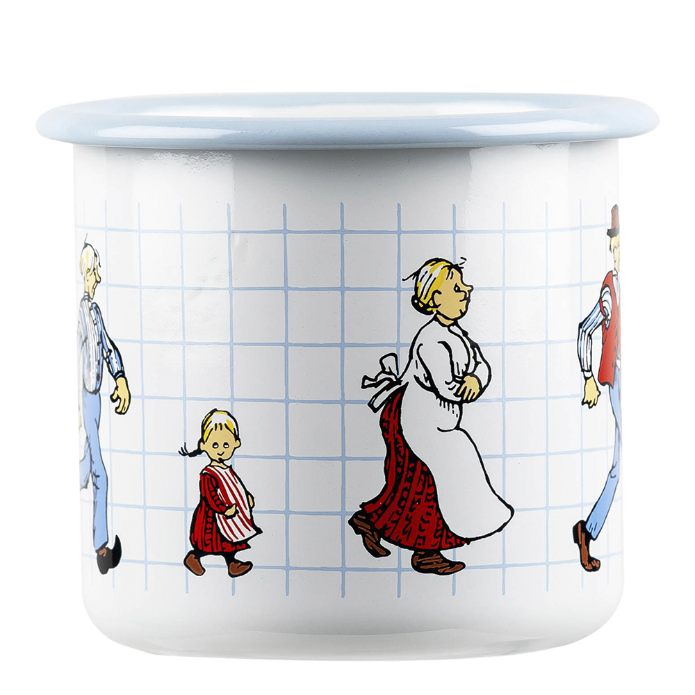 Emaljmugg Emil i Lönneberga 37 cl Vit/Ljusblå