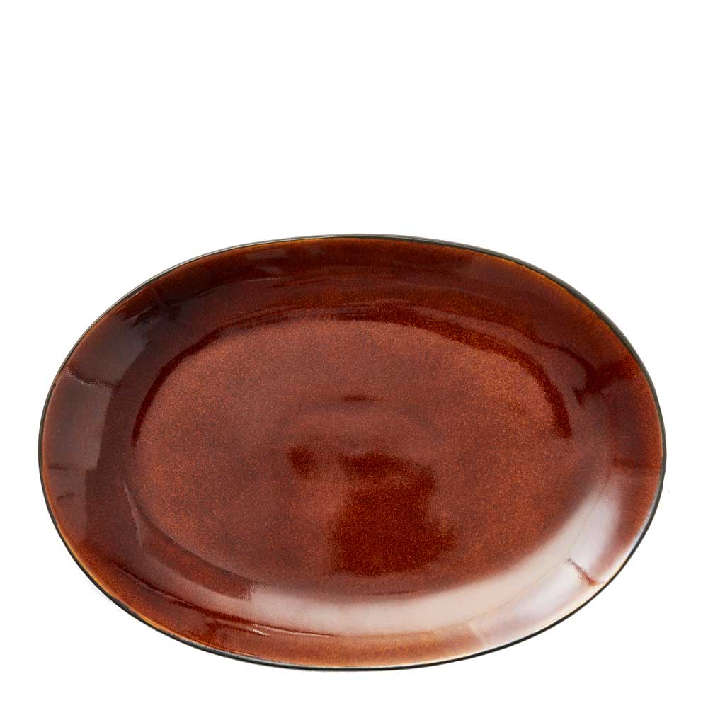 Fat Oval 36x25 cm Svart/Bärnsten