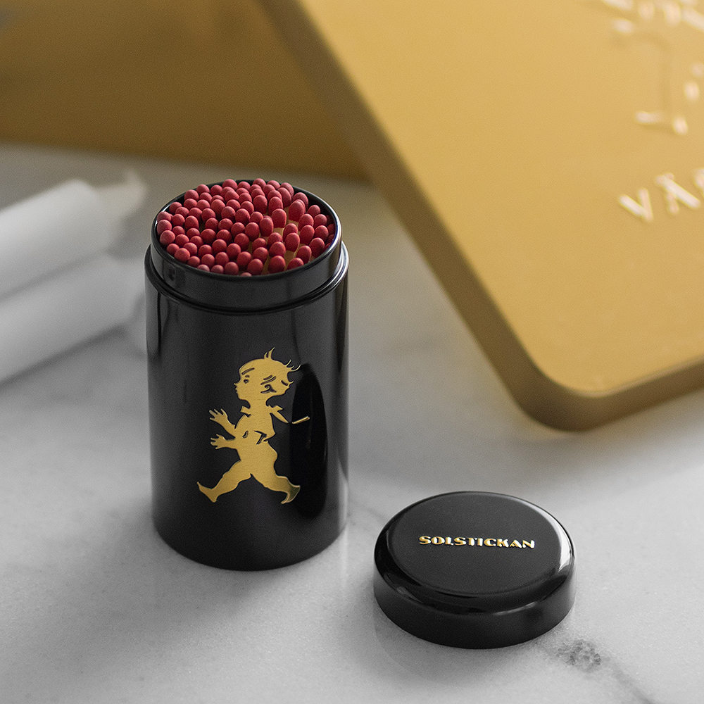 Tändsticksrör 10 cm Svart/Guld