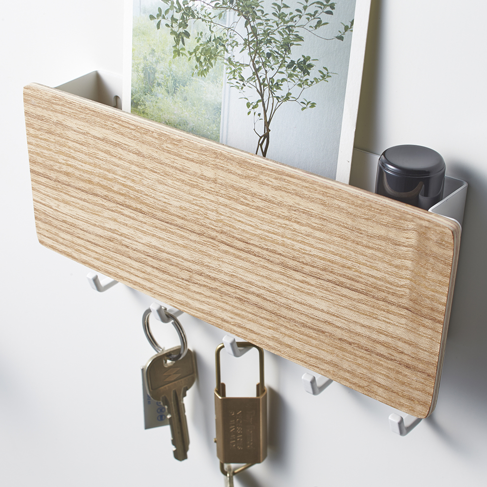 Rin Nyckelhållare med behållare 18x9,5 cm Vit