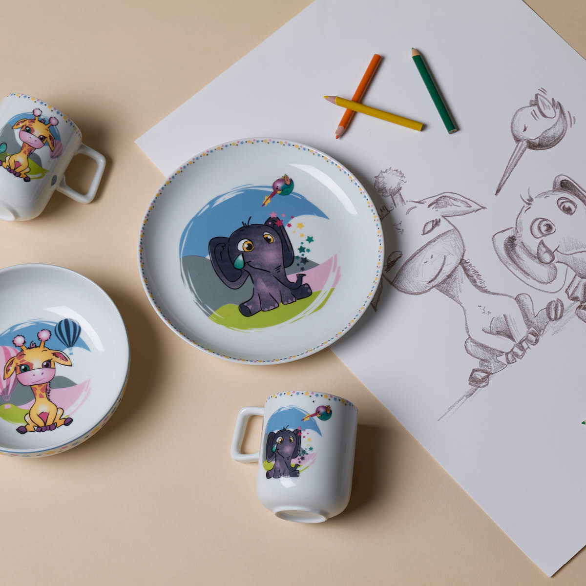 Jippi & Truls Barnset 3 delar Vit