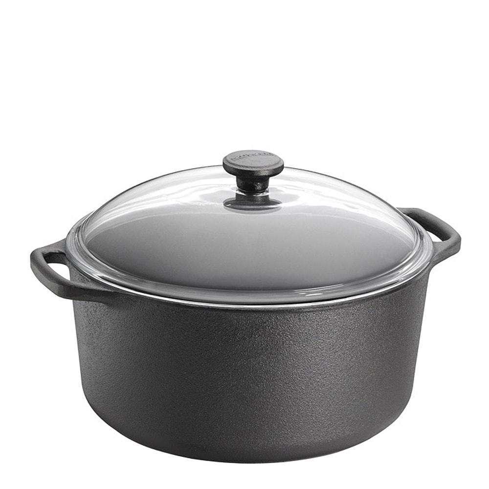 Gryta rund med glaslock 7 L