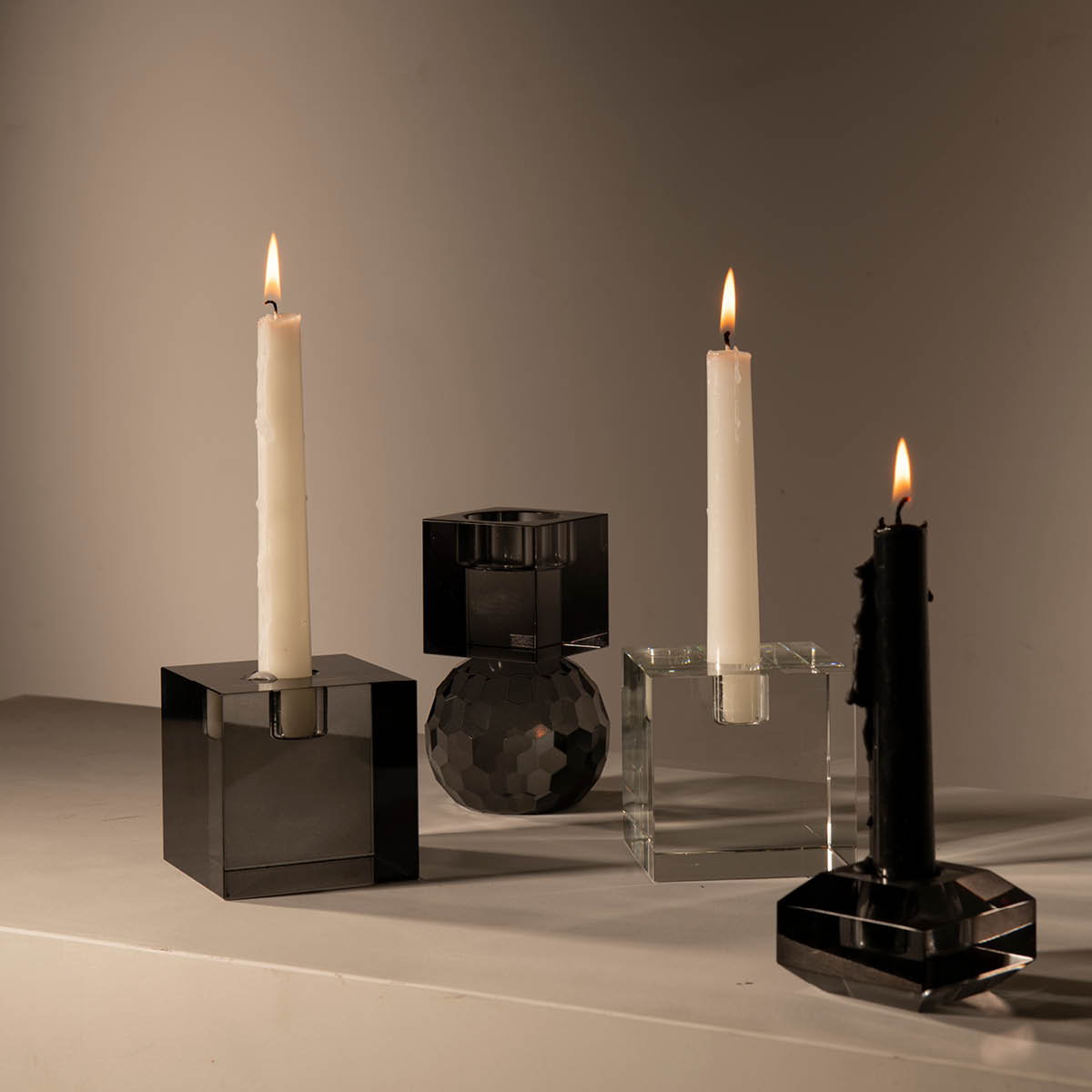 Milano Ljusstake Fyrkantig 8 cm Svart