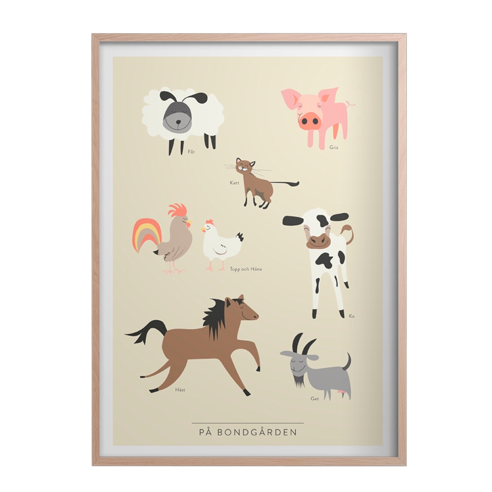 Poster 50x70 cm   På bondgården