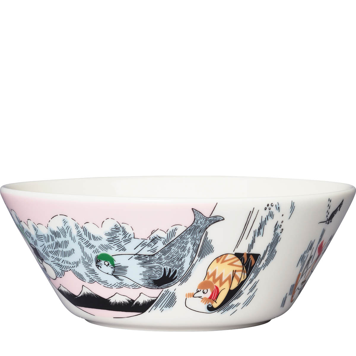 Mumin Skål Åka kana 15 cm Rosa