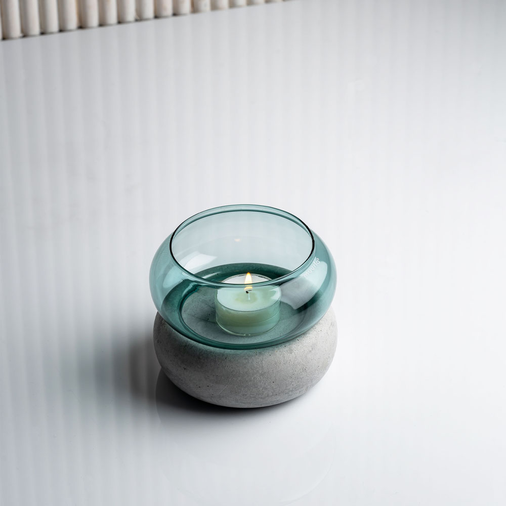 Bagel Lykta/Vas 11x12 cm Blå