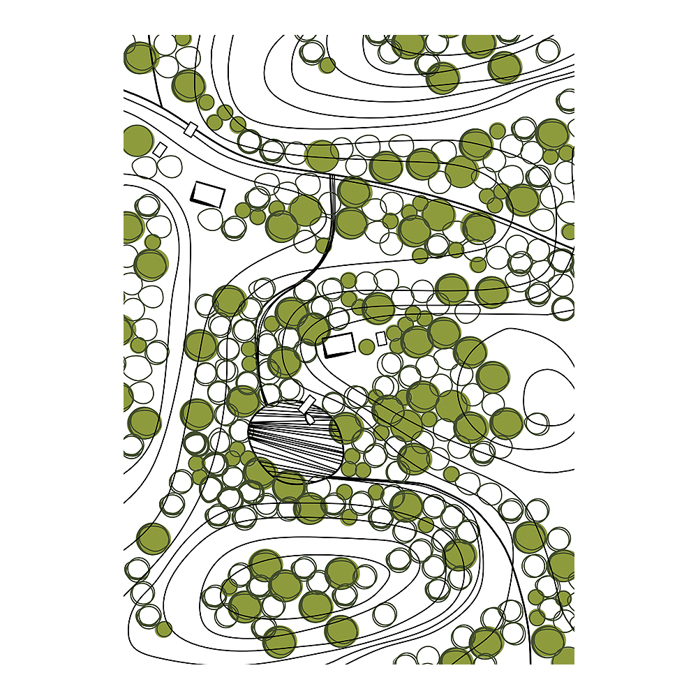 Sweden from Above Kökshandduk Forest 50x70 cm Grön