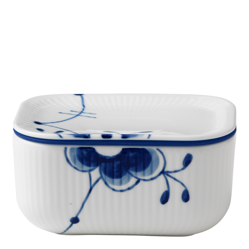 Blue Fluted Mega Smörask med lock 42 cl
