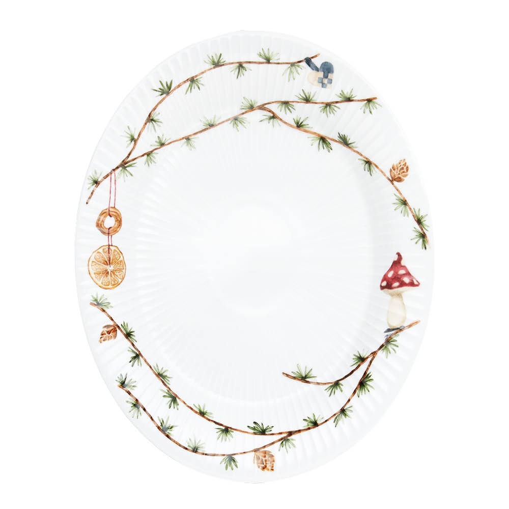 Hammersh?i Christmas Fat Oval 28,5x22,5 Vit