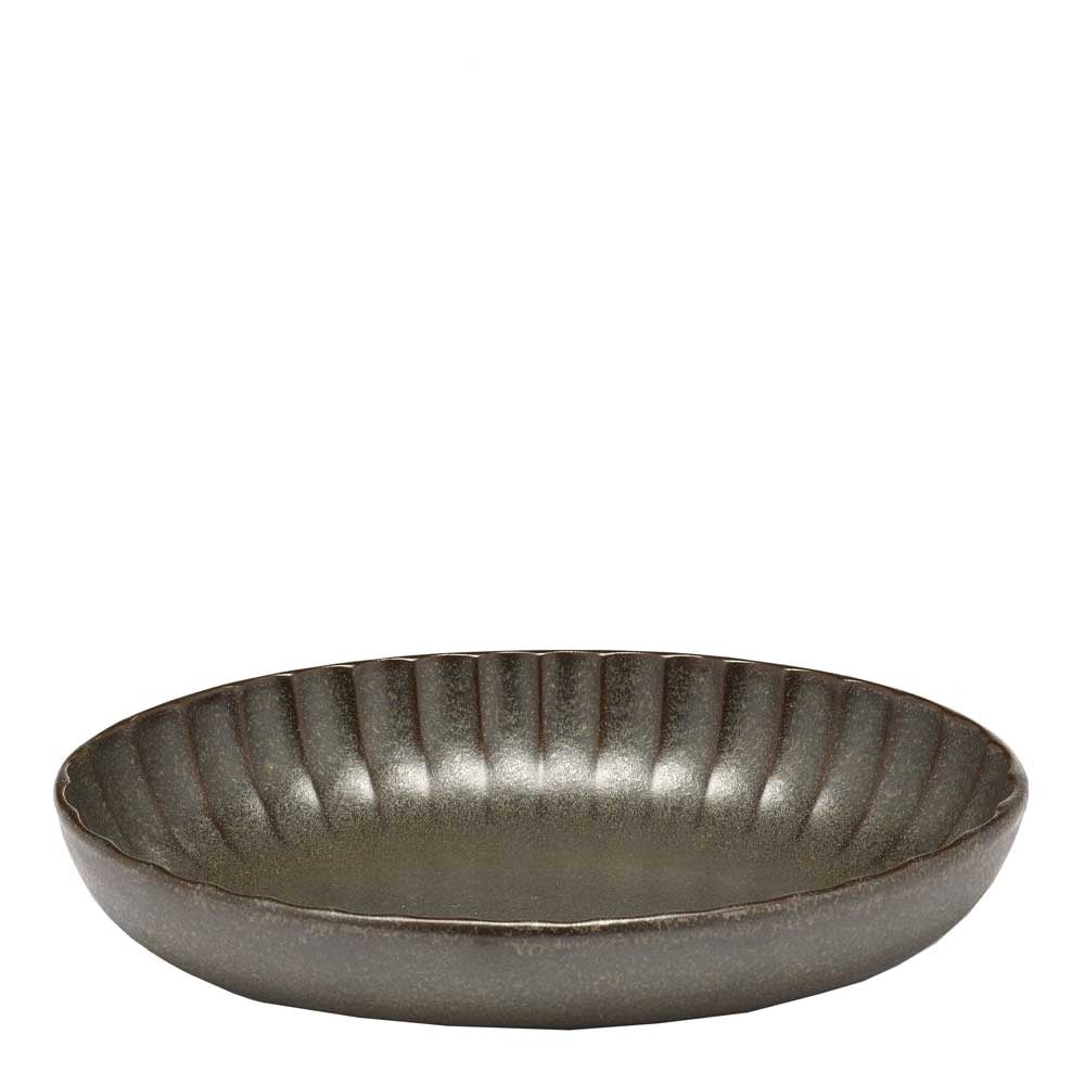 Inku Serveringsskål oval 19 cm Grön