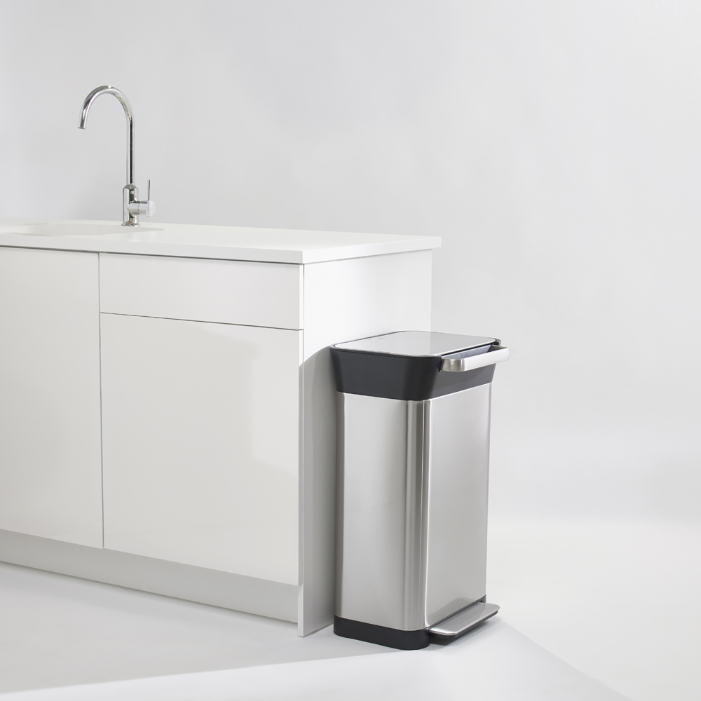 Titan Avfallsbehållare 30 L Borstad Stål