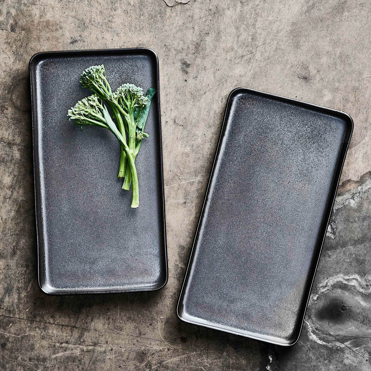 Raw Tallrik rektangulär 34x18 cm 2-pack Metallic Brown