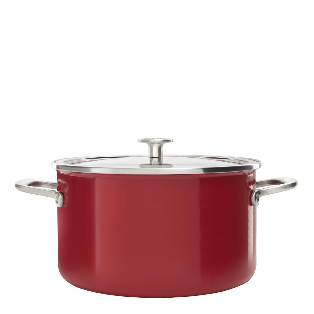 KitchenAid Steel Core Enamel Gryta Emalj/Glaslock 6 L Röd