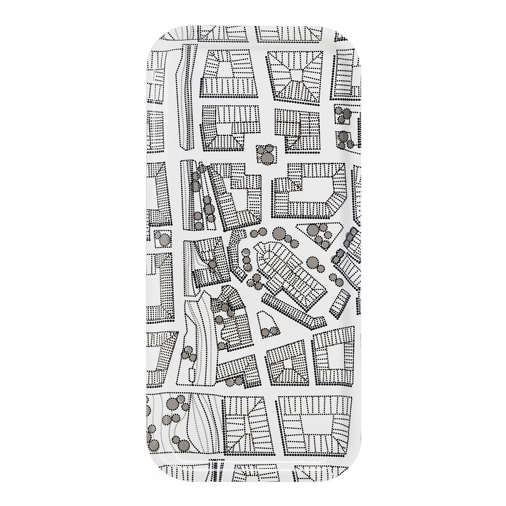 Sweden from Above Bricka City 15x32 cm Svart/Vit