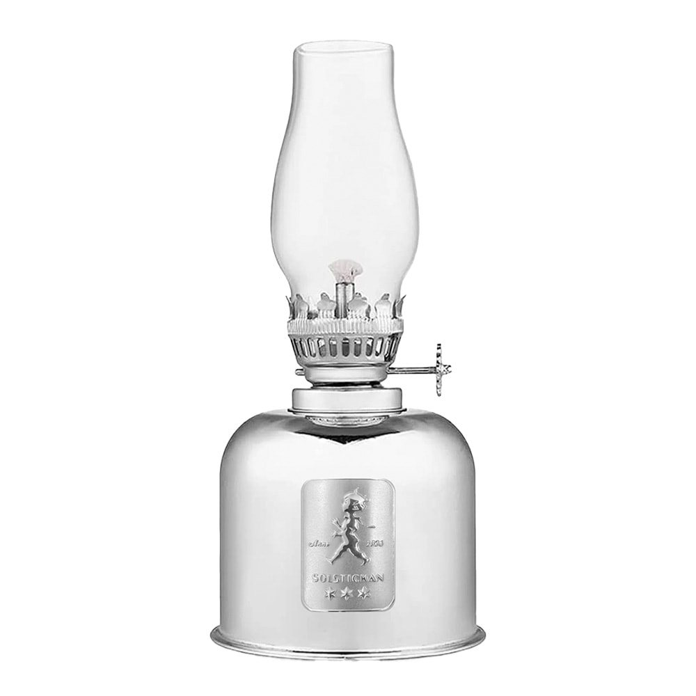 Oljelampa 20 cm Silver