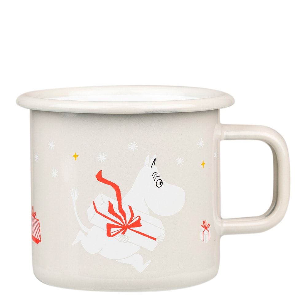 Mumin Emaljmugg Gifts 37 cl Beige