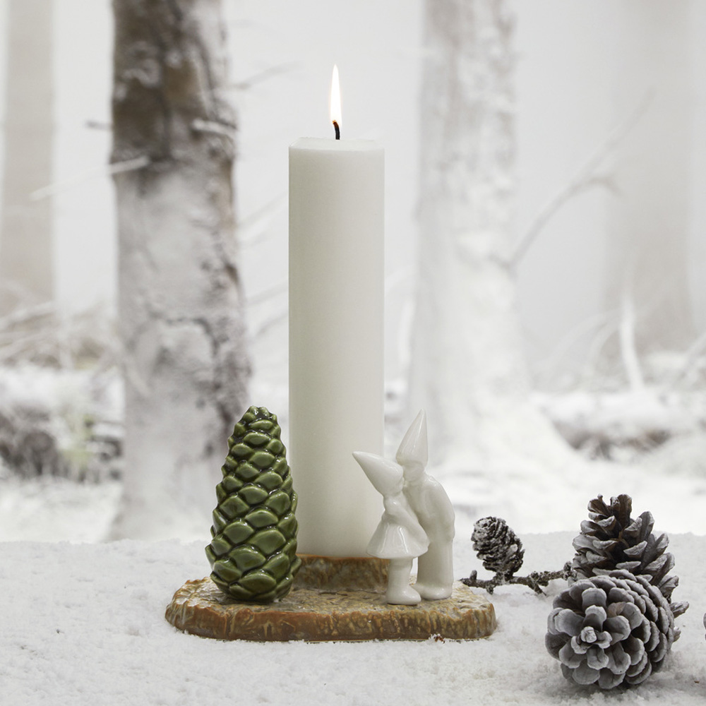 Christmas Tales Ljusstake Kiss 11,5 cm Vit/Grön