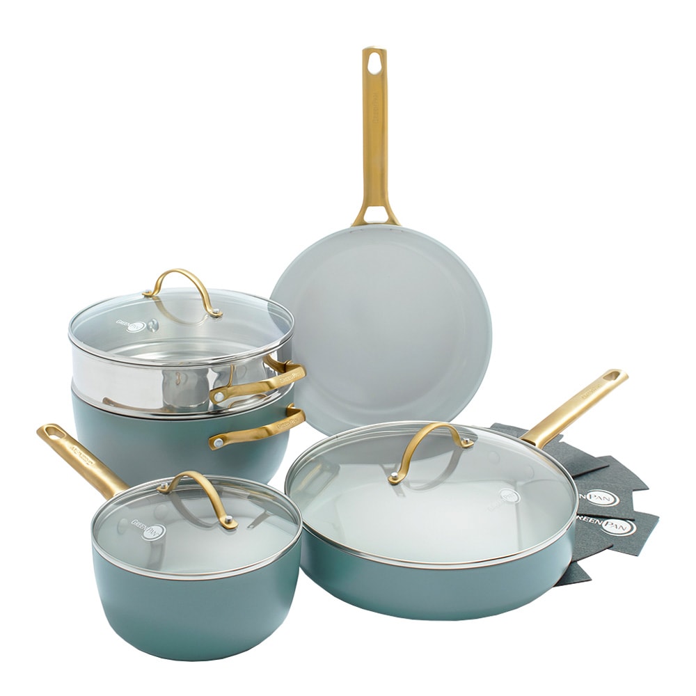 GreenPan Stekpanneset 10 delar Smokey Sky Blue