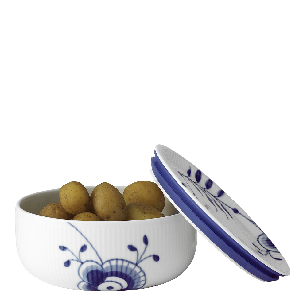 Blue Fluted Mega Förvaringsburk med lock 75 cl