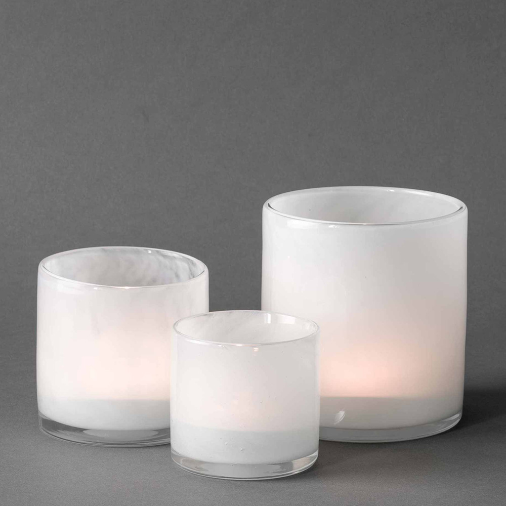 Lyric Ljuslykta Glas 10x10 cm White