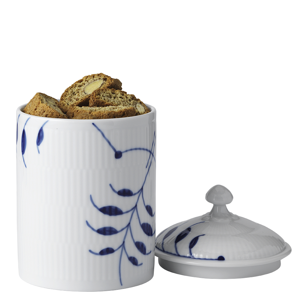 Blue Fluted Mega Burk med lock 16 cm