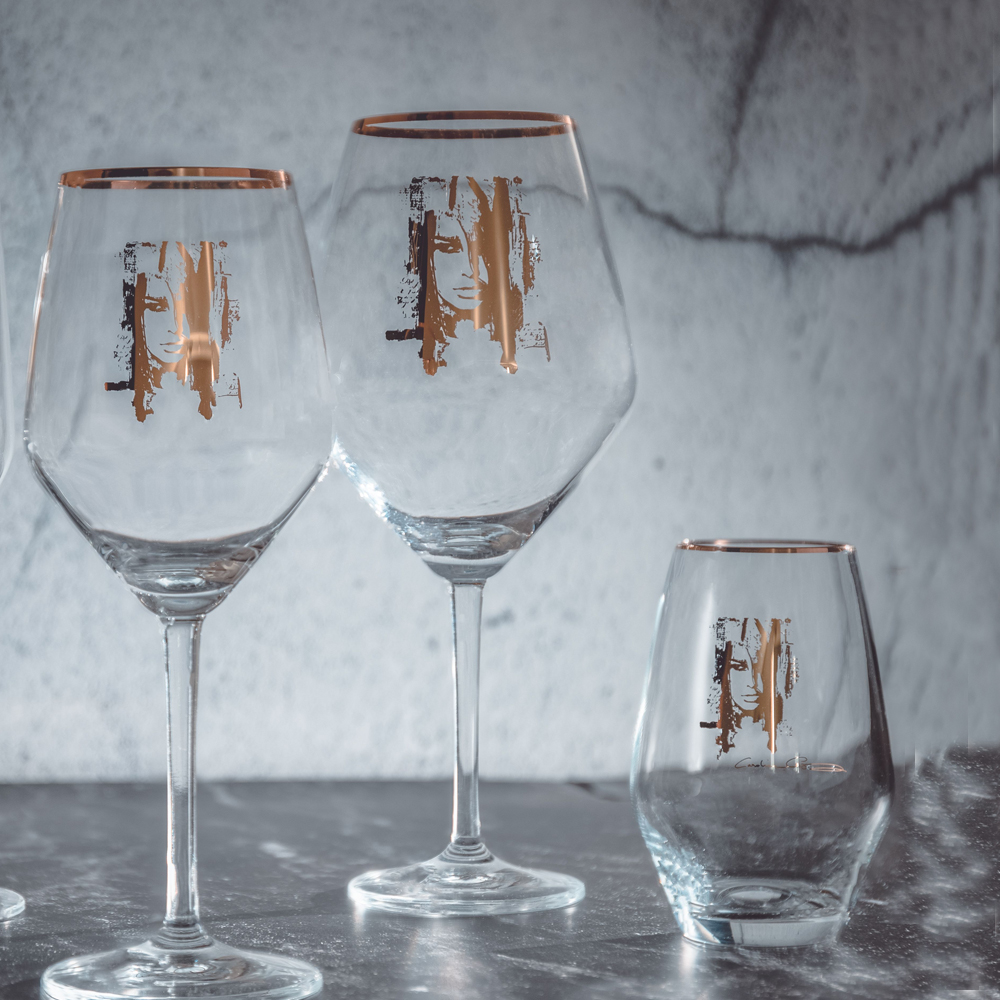 Rödvinsglas Wild Woman Gold 75 cl