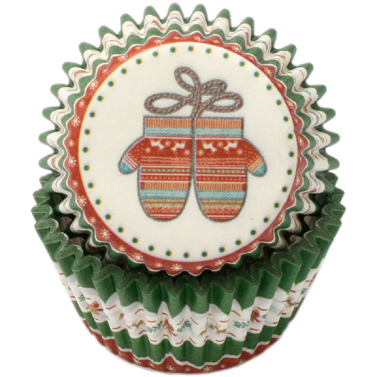 Muffinsform Mini Julmönster 100-pack Flerfärgad