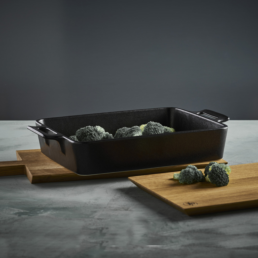 Black Satin Ugnsfast Form 29x21,5 cm Svart