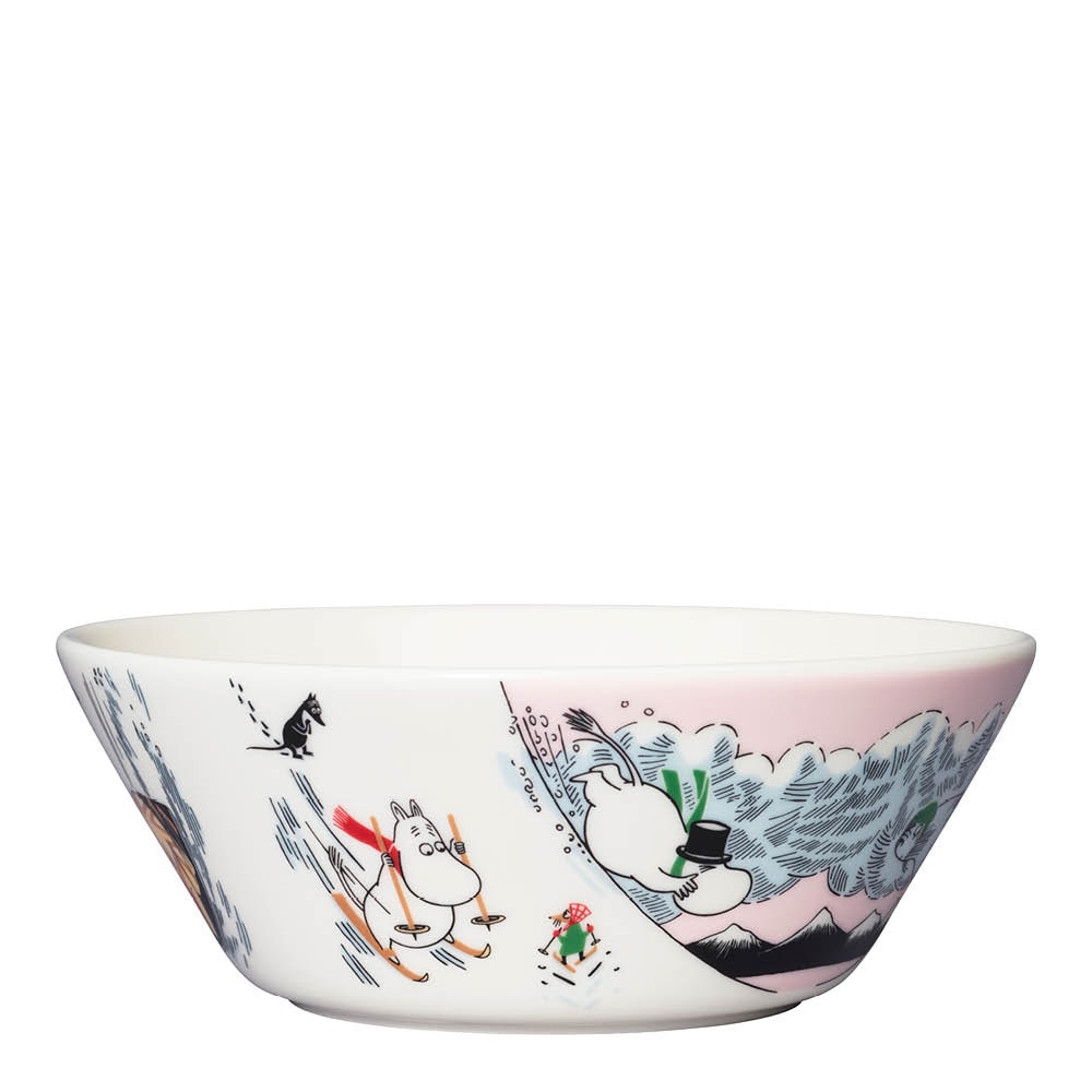 Mumin Skål Åka kana 15 cm Rosa