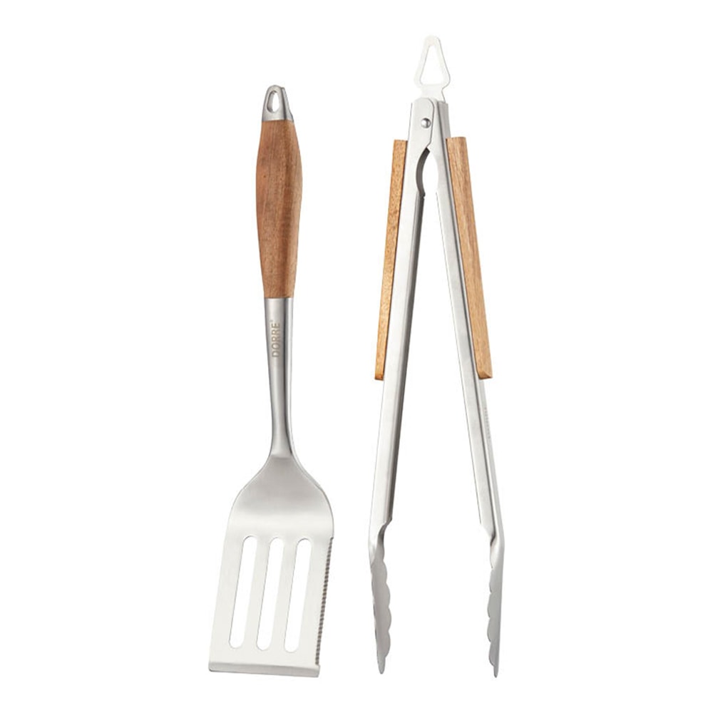 BBQ Grillset 2 delar Trä/Rostfri