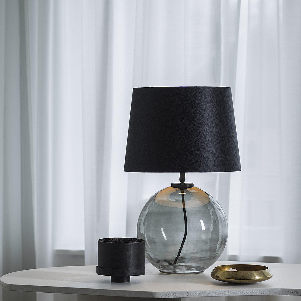 Jonna Lampfot Glas 28 cm Rökfärgad