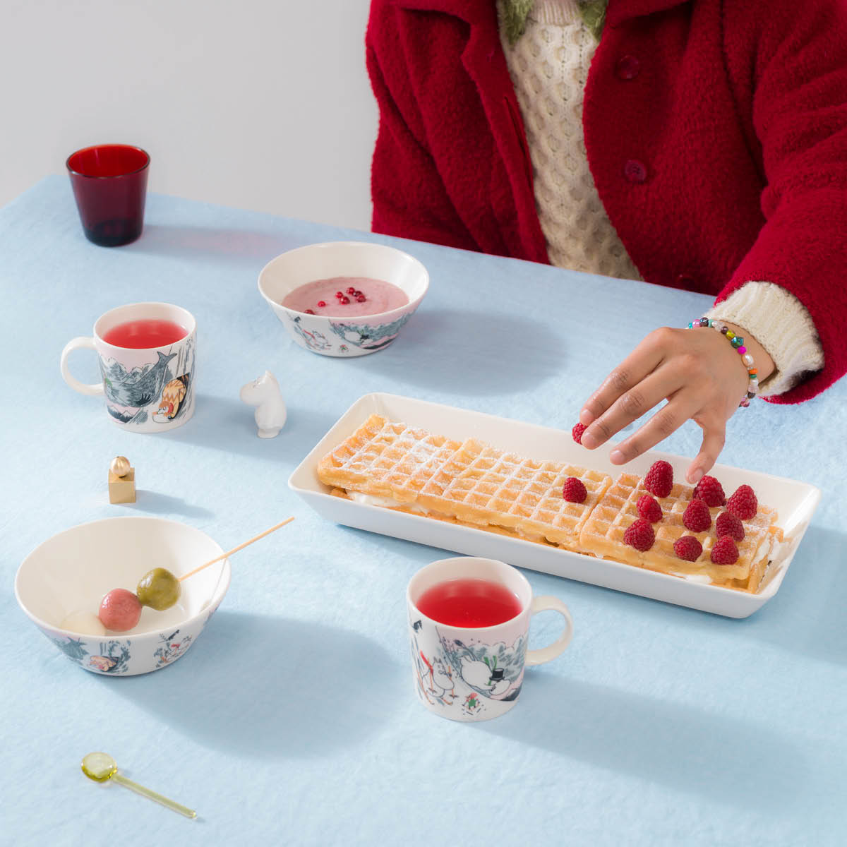 Mumin Skål Åka kana 15 cm Rosa