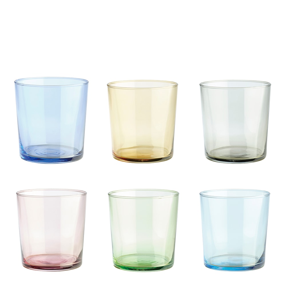 Vattenglas 34,5 cl Mixade Färger 6-pack