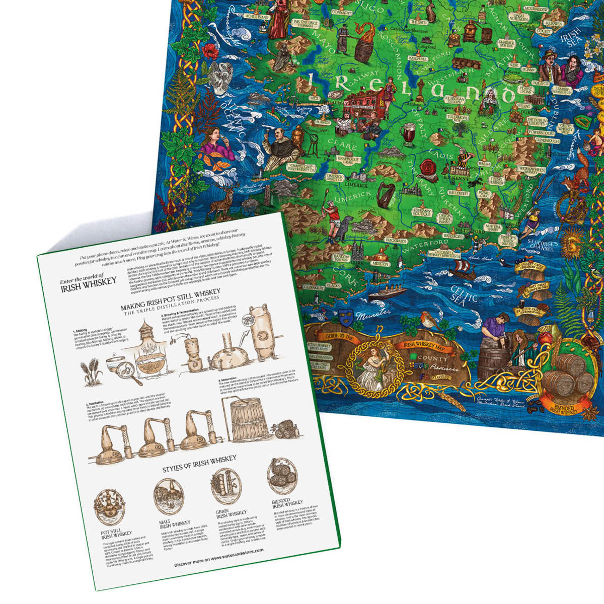 Whiskey Pussel - Irland 1000 bitar Grön