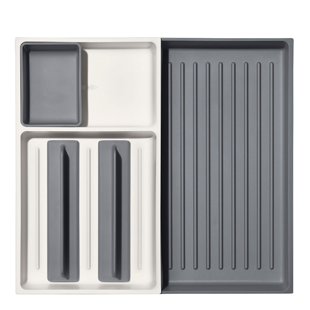 Lådindelare justerbar Grå/Vit