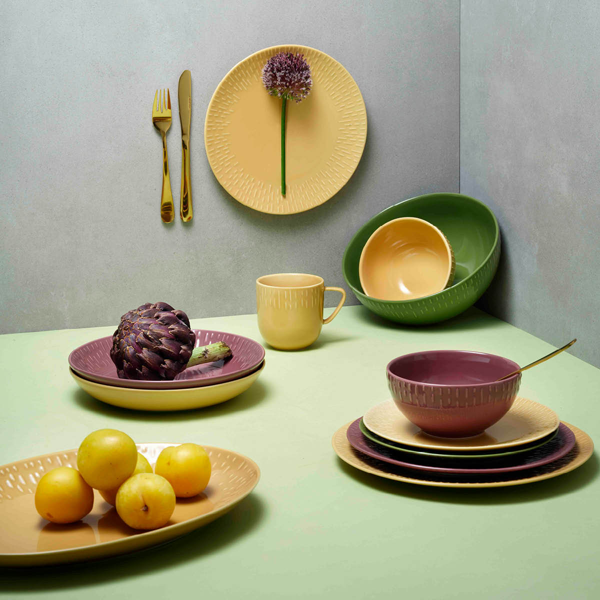 Confetti Pastatallrik 23 cm Senap