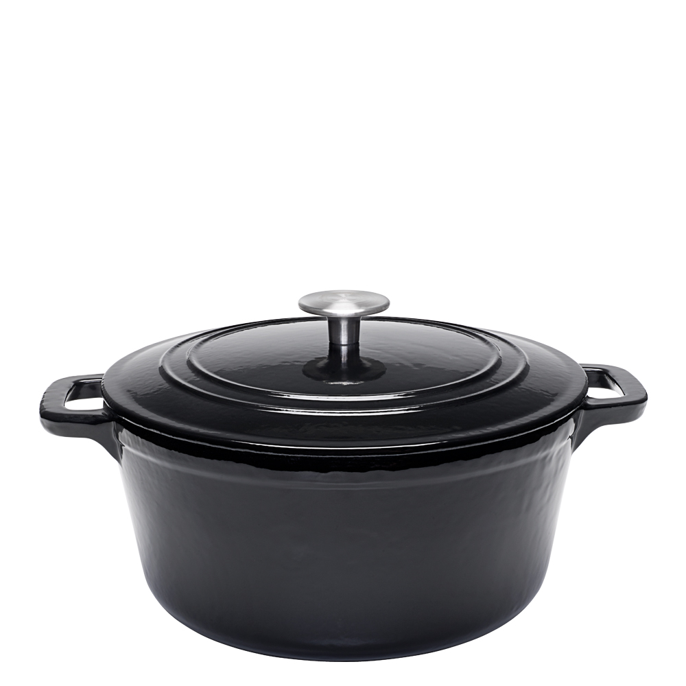 Stenfors Gjutjärnsgryta rund 4,4 L Svart