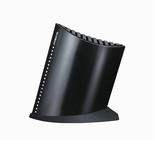 Global Knivblock för 9 knivar och skärpstål Svart