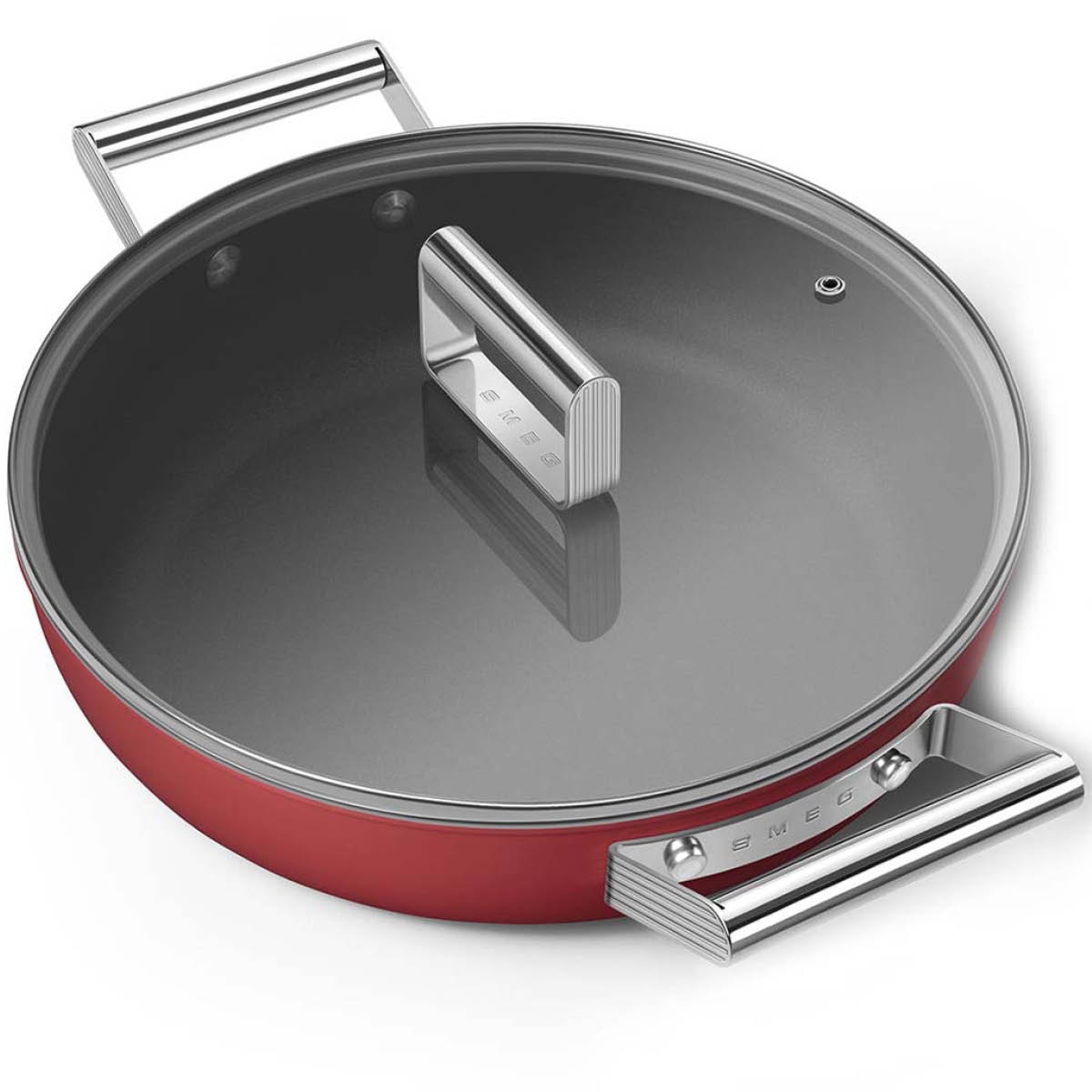 Smeg 50's Style Traktörpanna Glaslock 28 cm Röd